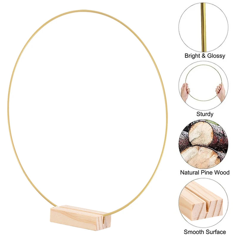 Festive Handmade Gold Circle Hoop Wall Decor
