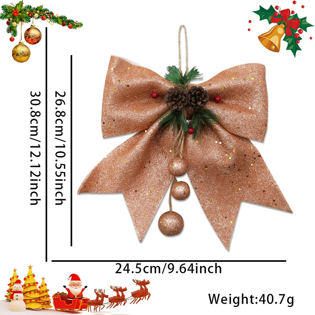 30cm Red Bow Christmas Tree Ornament Decor - Image 9