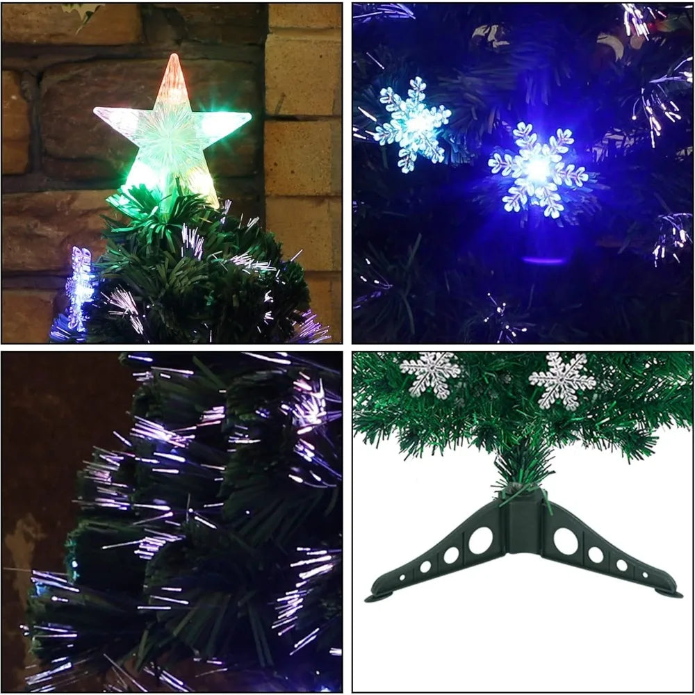 4FT Snowflake Top Star Christmas Tree with LED Lights - Image 4