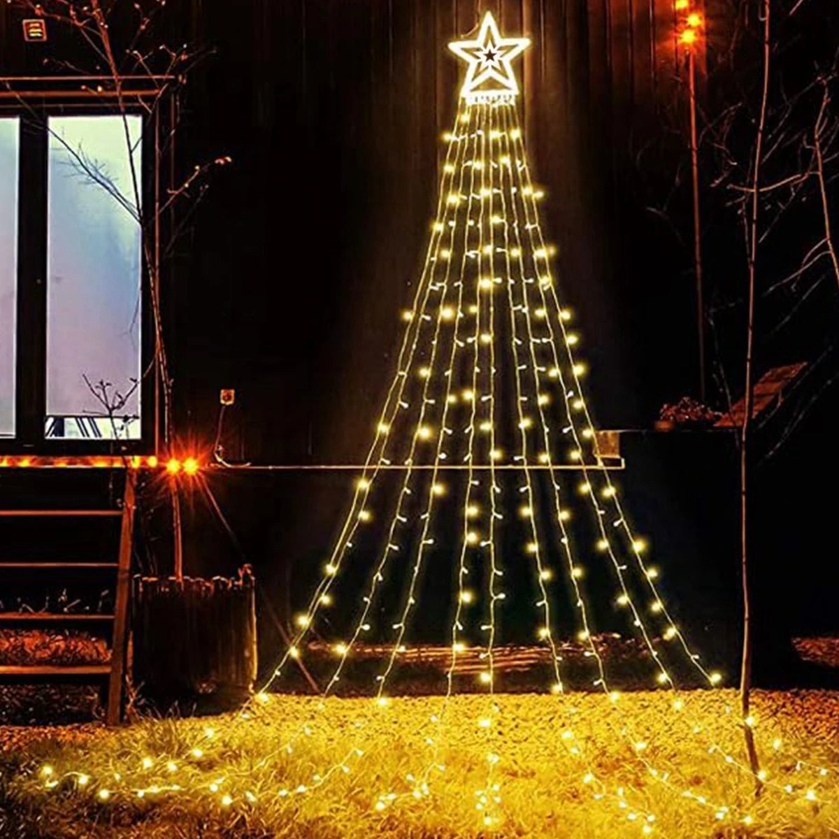Enchanting LED Star Waterfall Fairy Lights for Christmas - Image 12