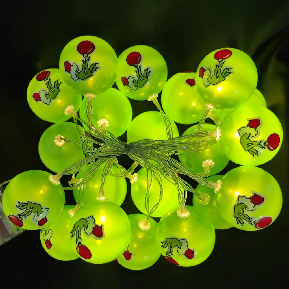 Festive Green Ball String Lights for Holidays - Image 12