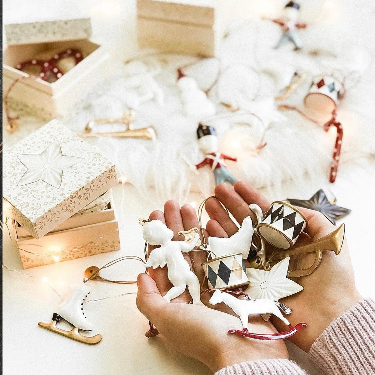 Charming Double-Sided Metal Christmas Tree Ornaments