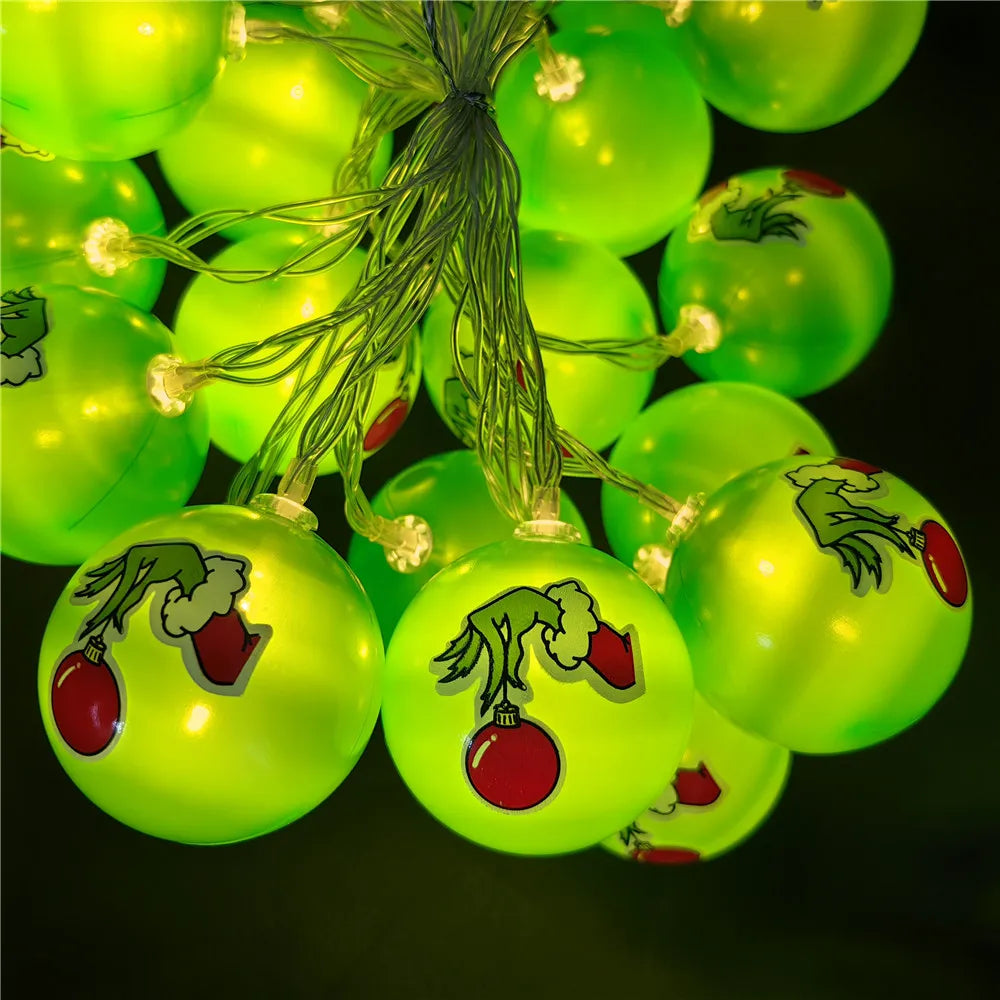 Festive Green Ball String Lights for Holidays - Image 11