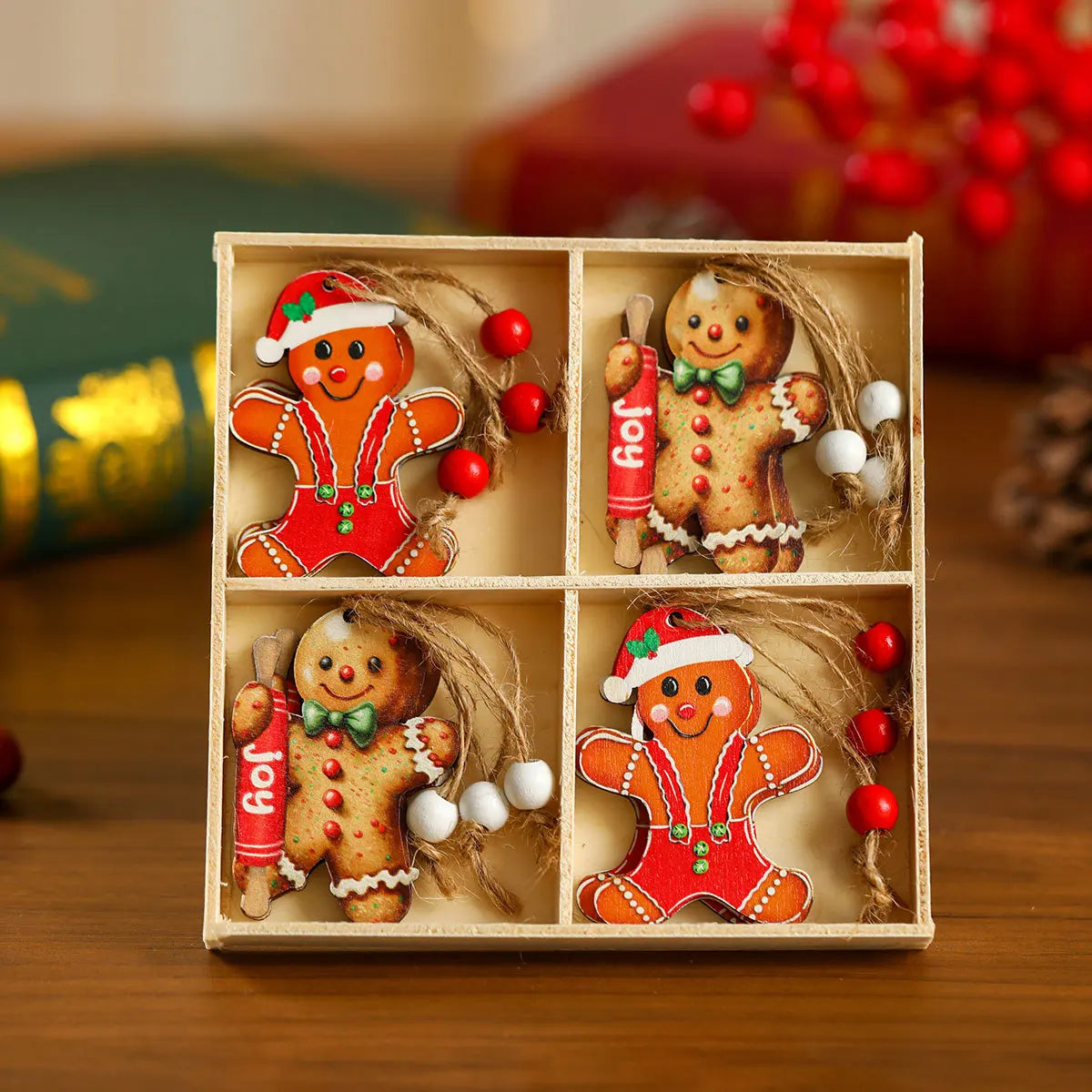 12pcs Cartoon Gingerbread Man Tree Ornaments - Image 2