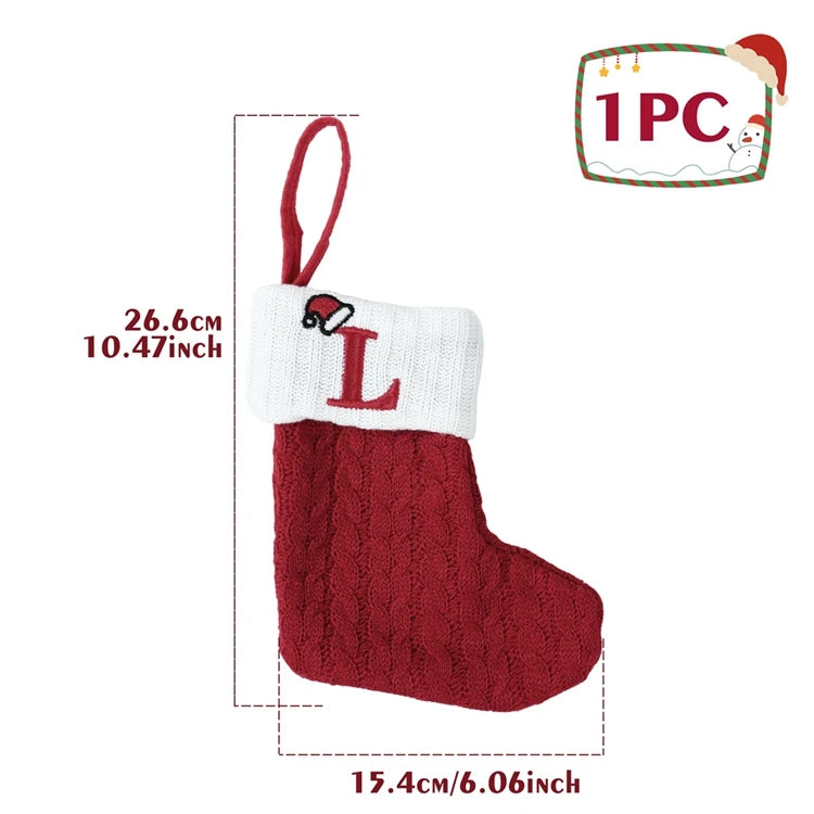 Festive Knitted Alphabet Socks Christmas Ornaments - Image 31