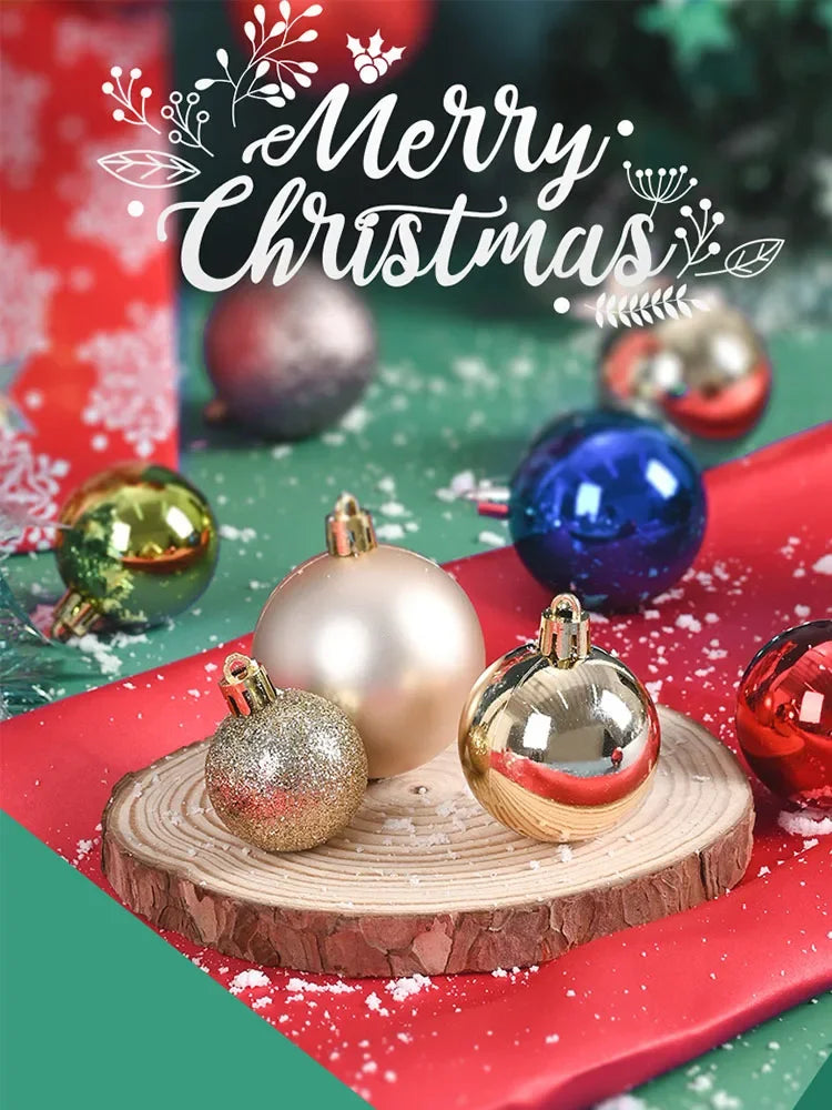 24-Piece 8CM Colorful Christmas Ball Ornaments Set - Image 20