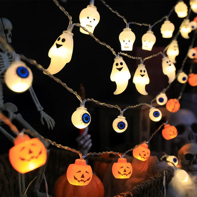 Spooky LED Pumpkin & Skull String Lights