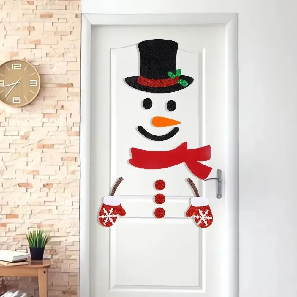 Festive Snowman & Santa Claus Window Stickers