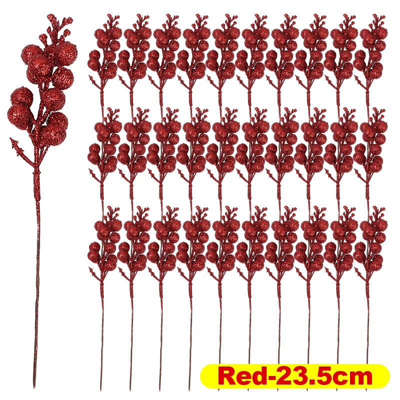 Glittering Red Berry Branches for Festive Decor - Image 9