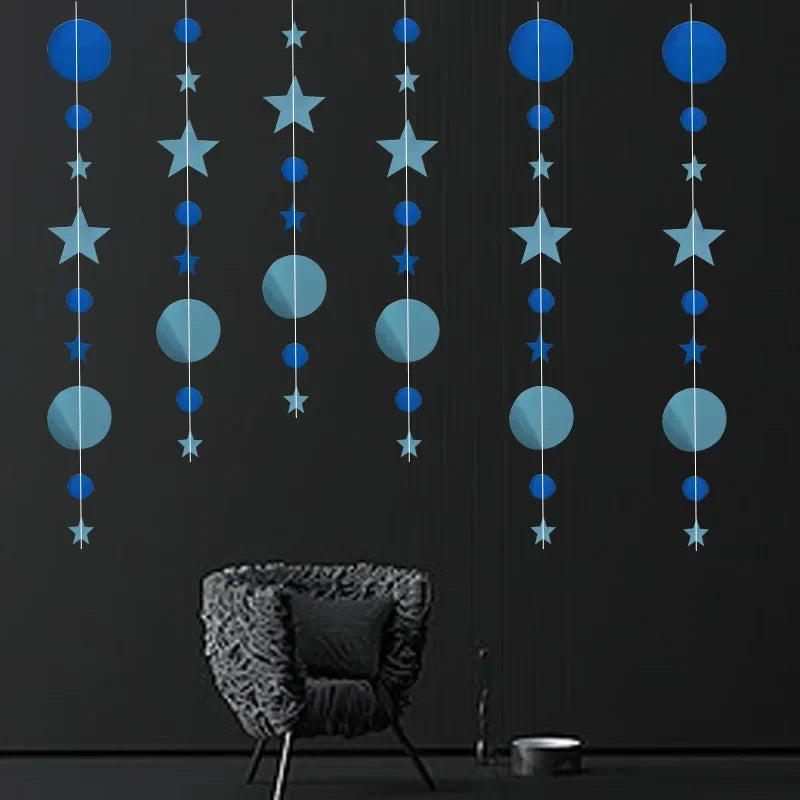 Elegant Gold Star Christmas Pendant Garland Decor - Image 4