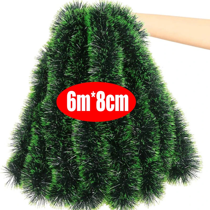 Festive Green Candy Cane Ribbon Garland for Christmas - Image 8