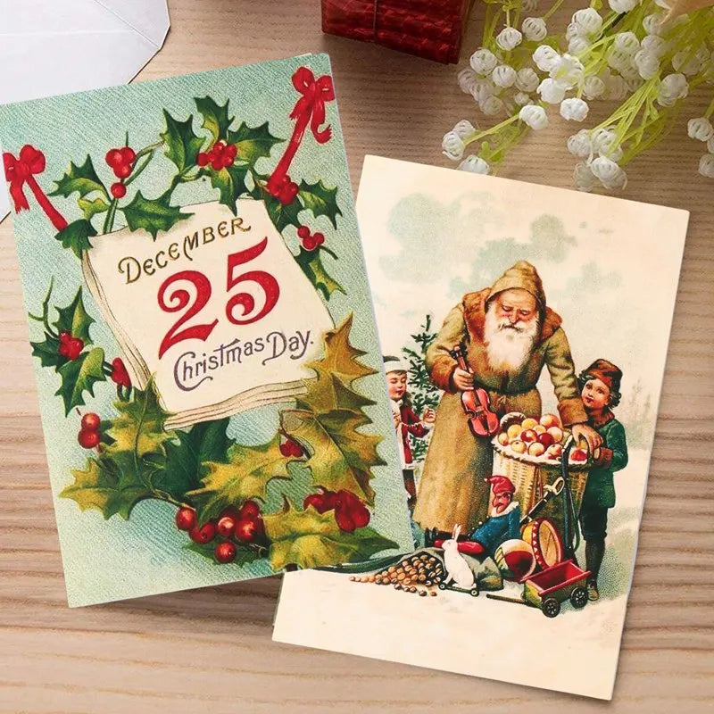 12pcs Merry Christmas Postcards for Festive Decor - Image 13