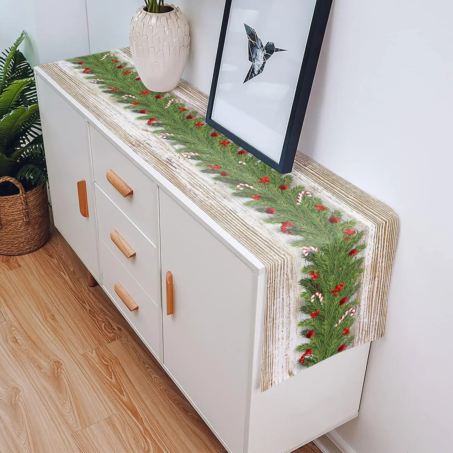Festive Pinecone & Berry Christmas Table Runner - Image 9