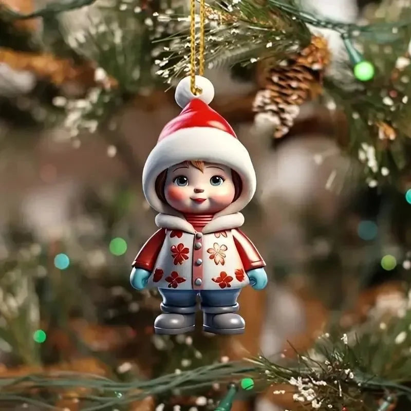 Festive Christmas Acrylic Ornaments: Santa & Snowman - Image 11