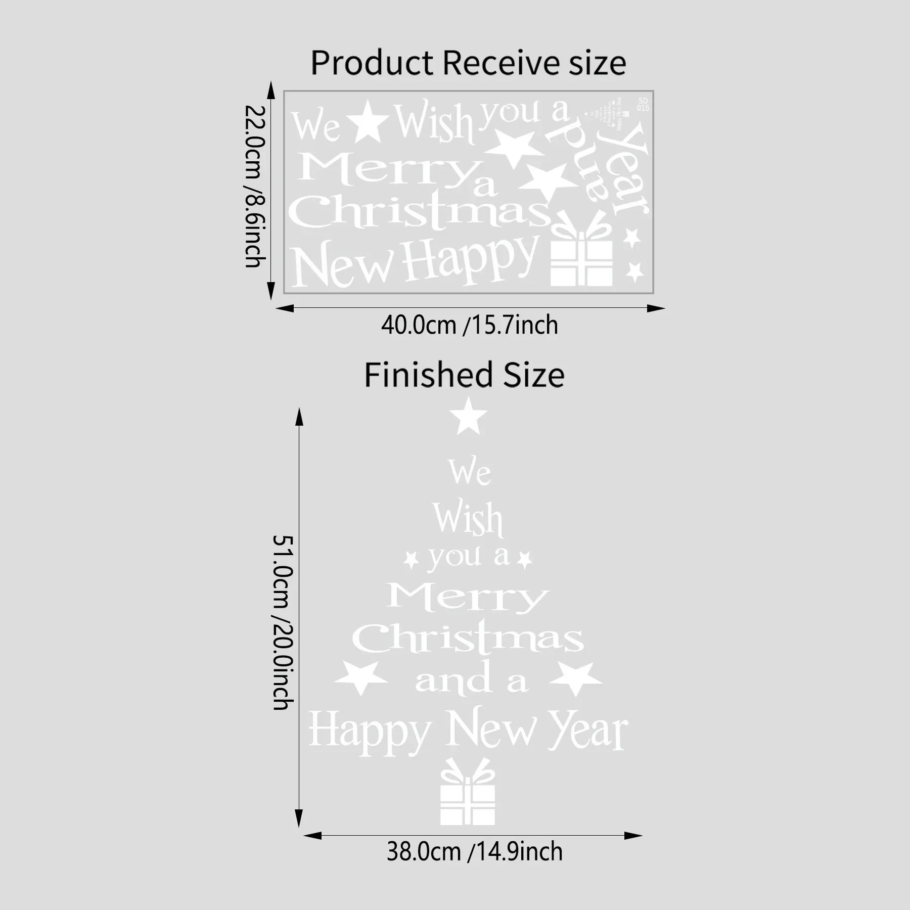 Festive Christmas Tree Window Clings Stickers - Image 4