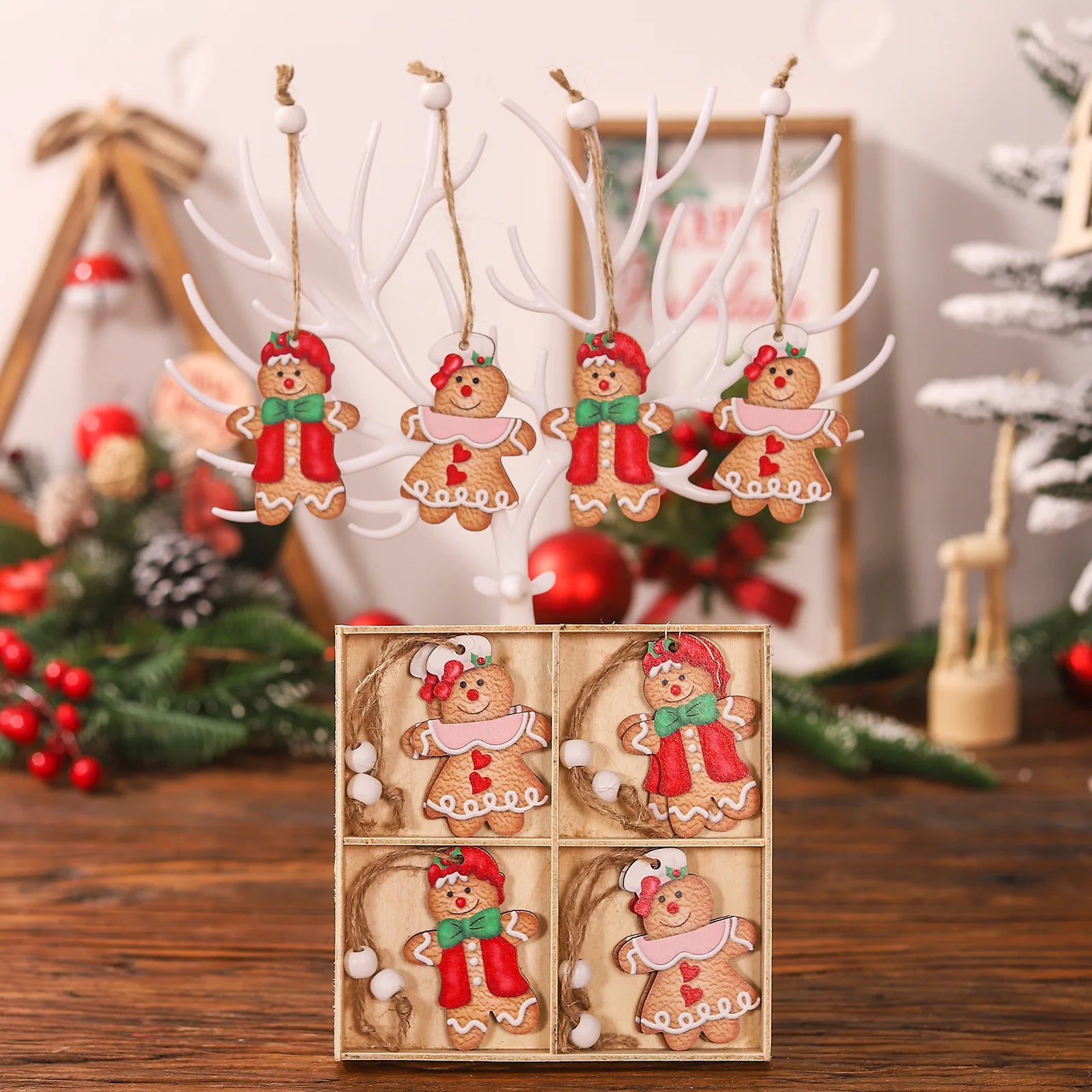 12pcs Cartoon Gingerbread Man Tree Ornaments - Image 6