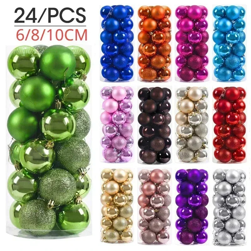 Vibrant Multicolor Christmas Ball Ornaments - 20/24pcs