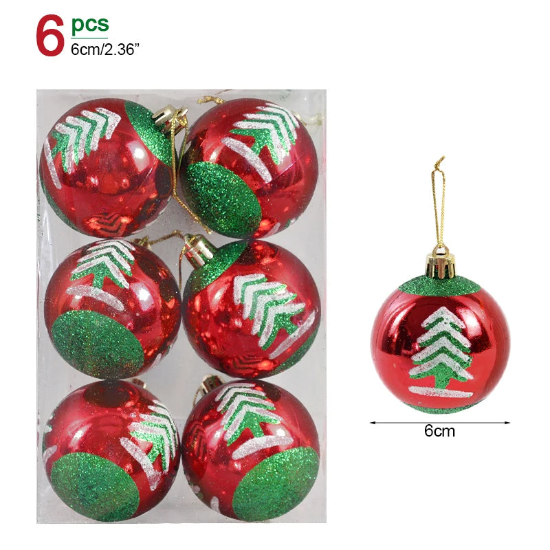 6Pcs Colorful Christmas Tree Ball Ornaments - Image 6