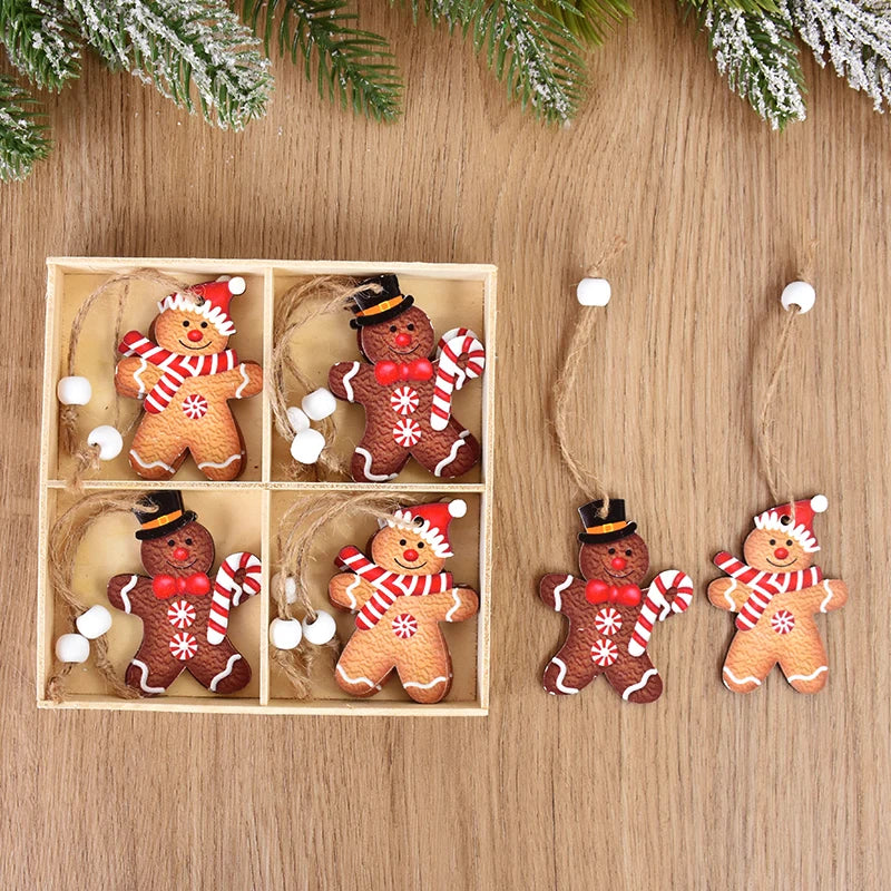 12 Pcs Wooden Gingerbread Man Ornaments for Christmas Decor - Image 11