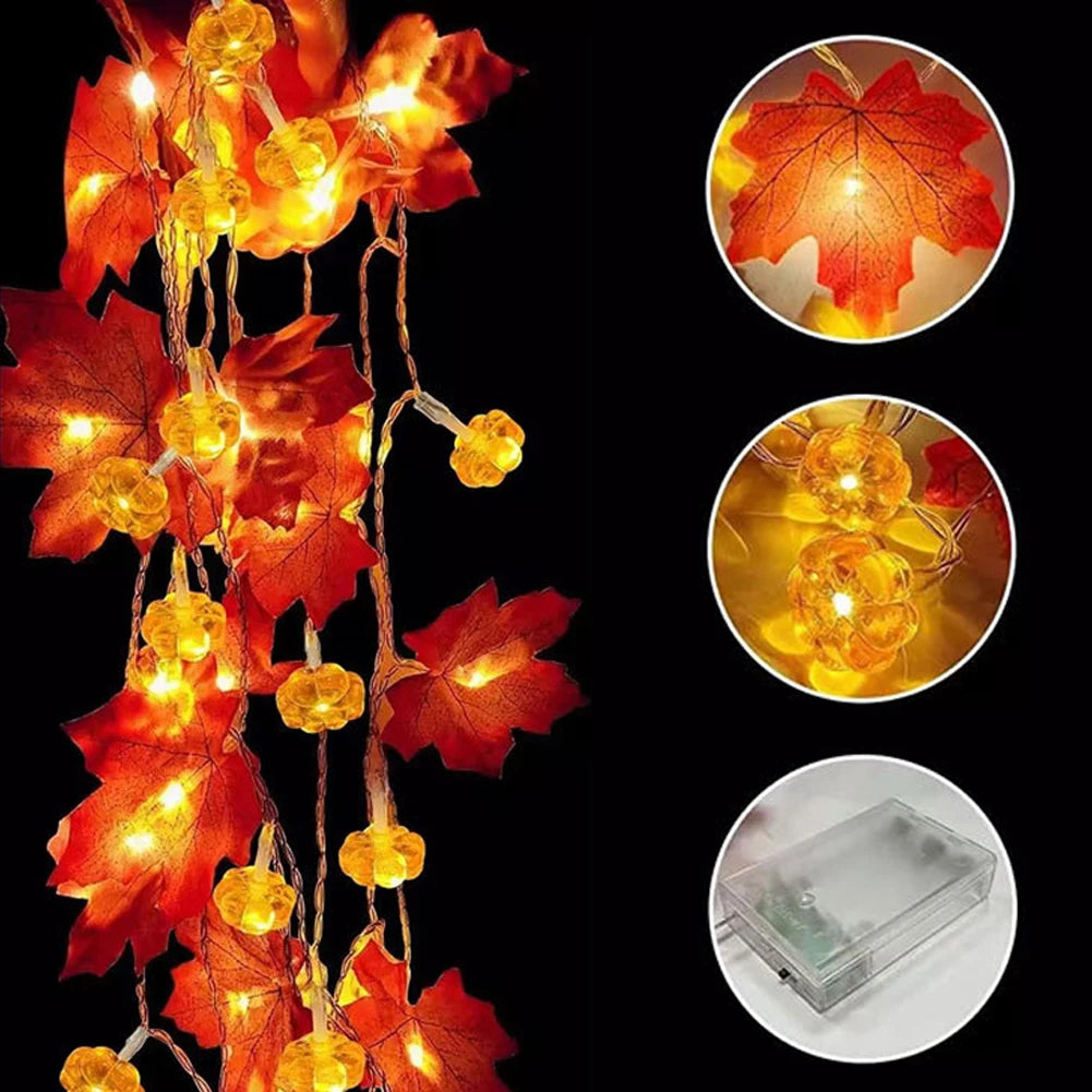 Magical LED Autumn Maple Leaf Garland Lights - Image 12