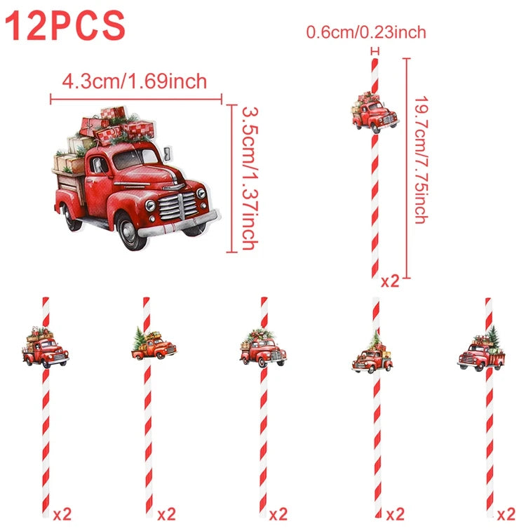 12 Christmas Themed Paper Straws for Festive Celebrations - Image 12