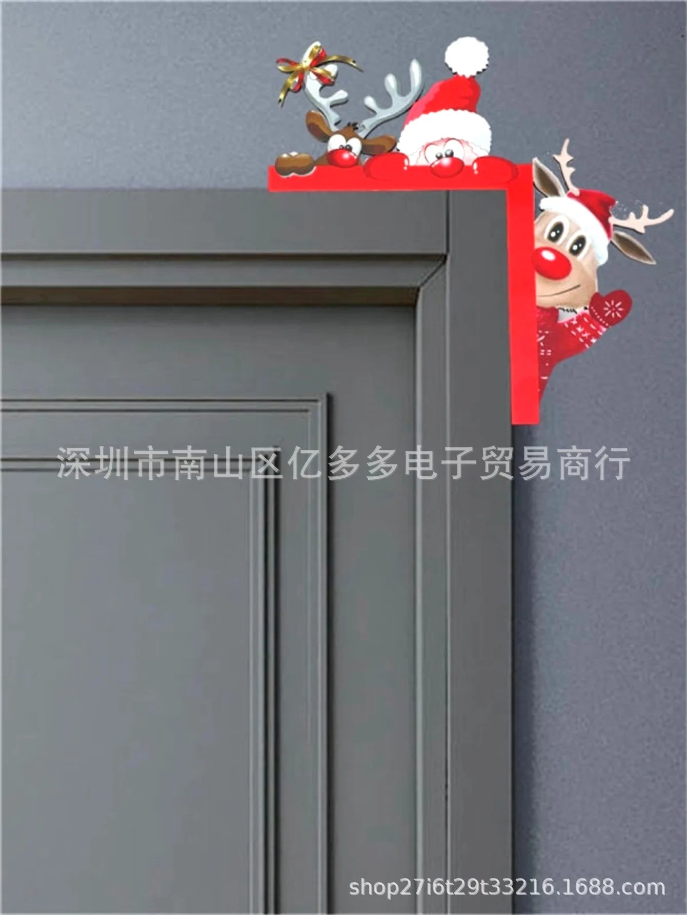 Festive Santa & Elk Wooden Door Frame Décor - Image 11