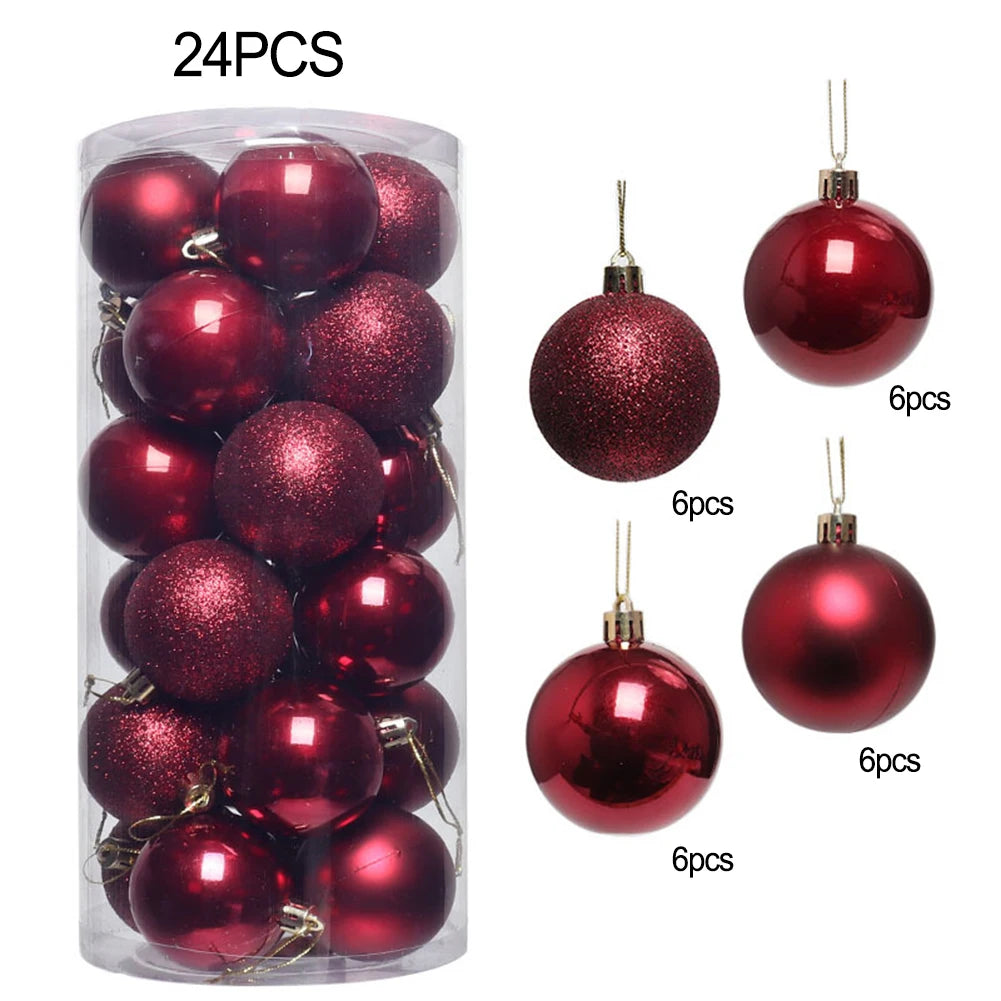 24pcs Glittering Christmas Ball Ornaments - Tree Decor - Image 100