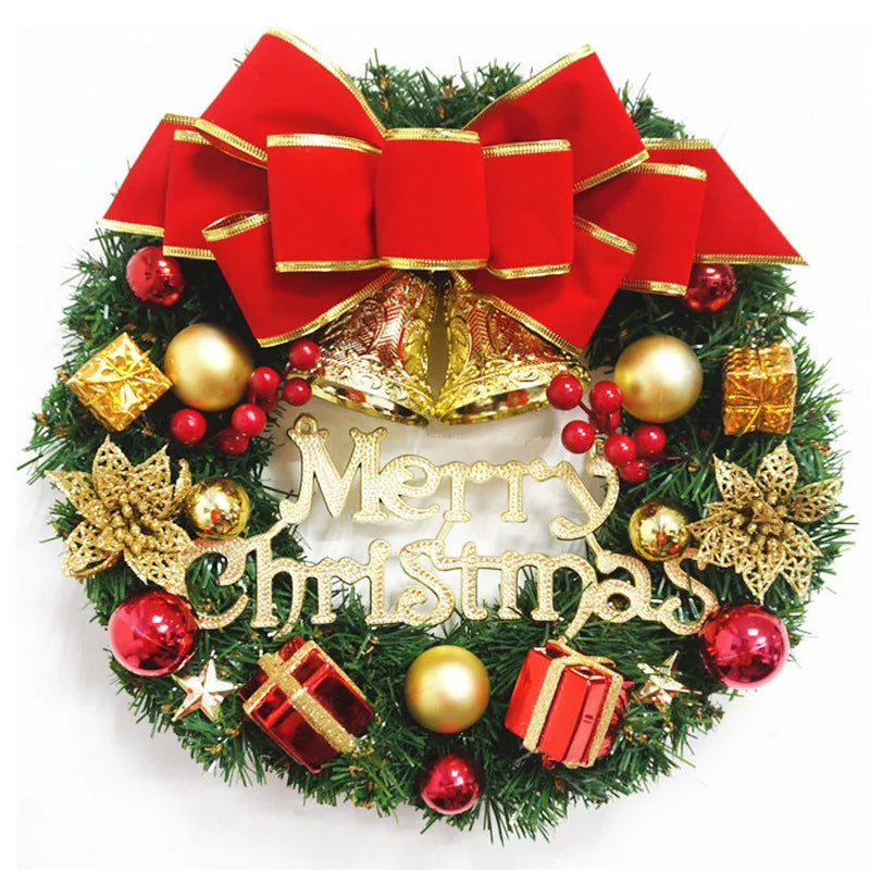 Festive Red and Gold Christmas Wreath for Doors - Image 12