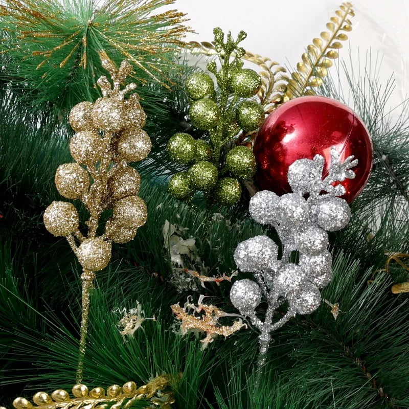 Glittering Red Berry Branches for Festive Decor - Image 8