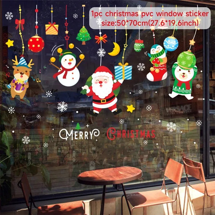 Festive Christmas Wall Window Stickers for Home - Image 37