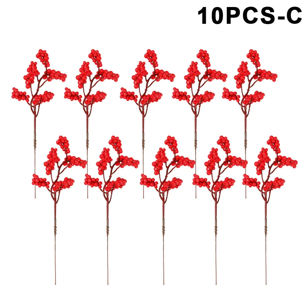 Festive Artificial Red Berries for Holiday Decor - Image 6