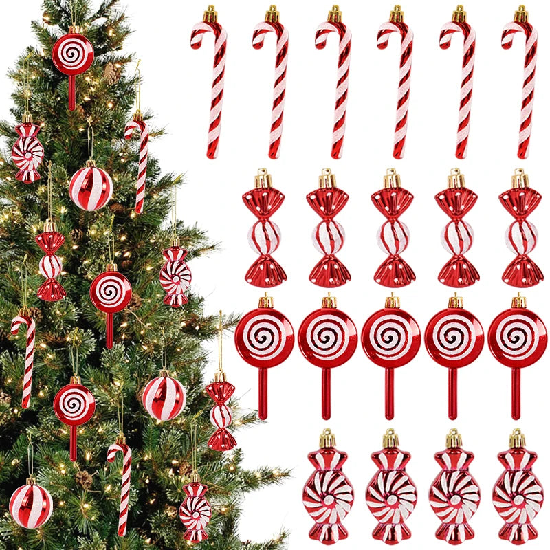 Festive Red Candy Crutch Ornaments for Christmas - Image 17