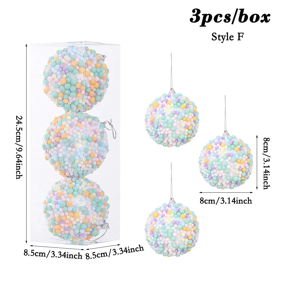Colorful Sequin Macaron Ball Christmas Ornaments - Image 4