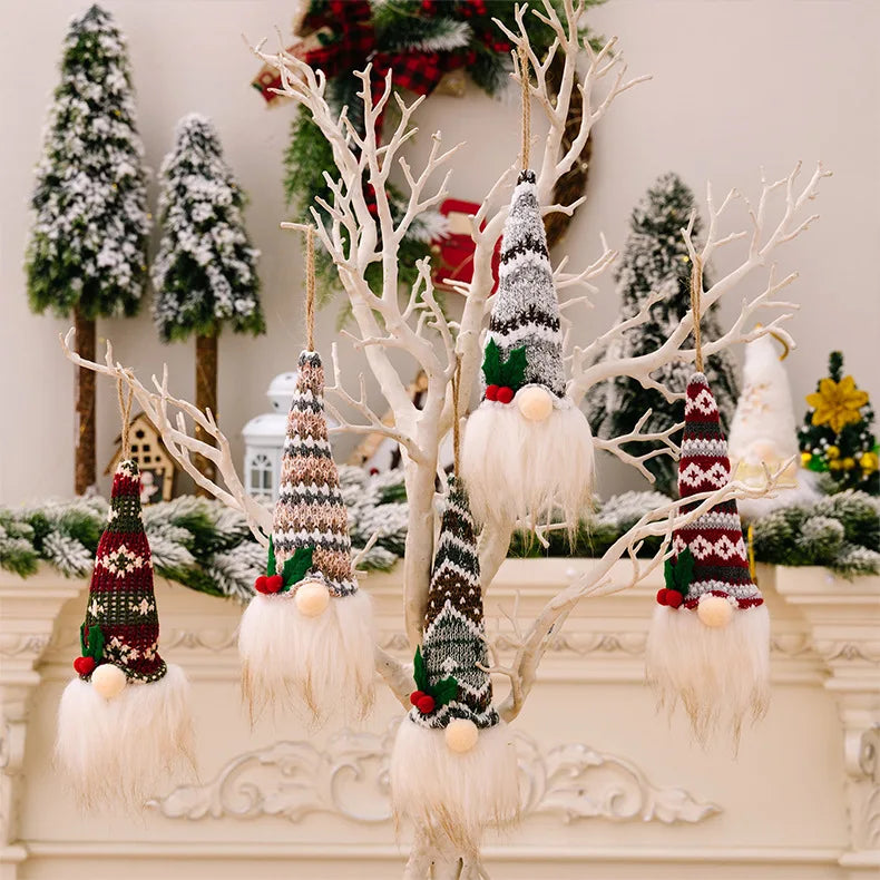 Charming Knitted Gnome Doll Tree Decoration - Image 18