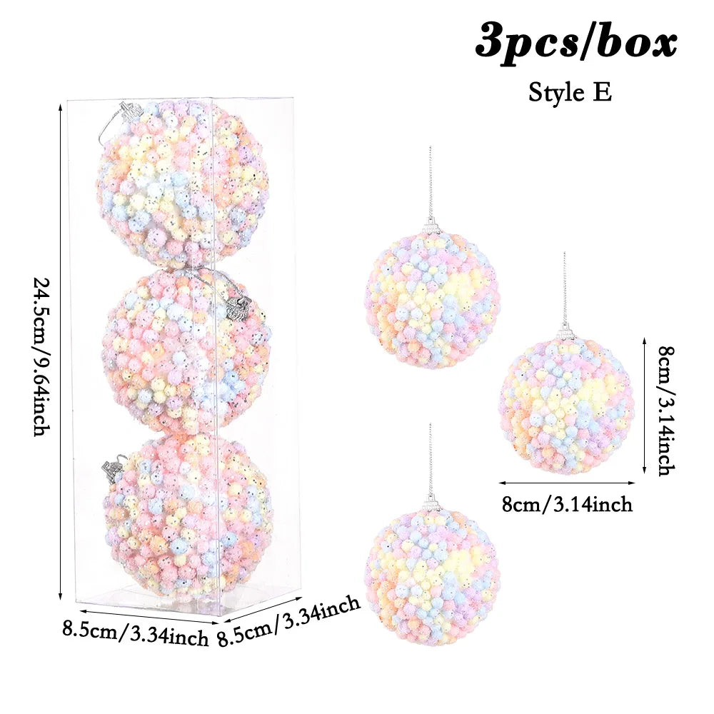 Colorful Sequin Macaron Ball Christmas Ornaments - Image 2