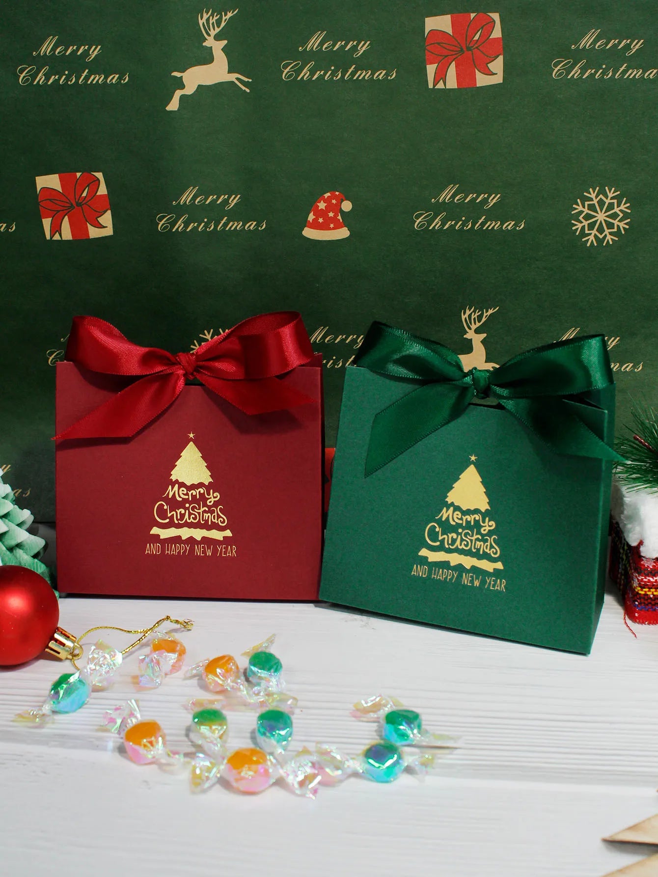 Festive 10/20pcs Christmas Candy Boxes Set