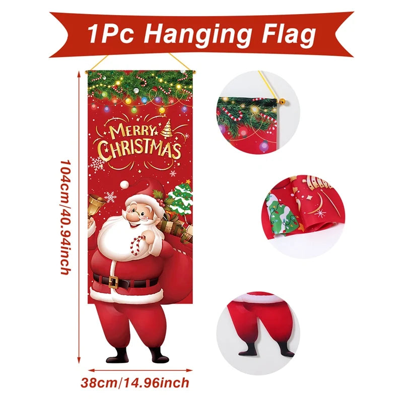 Festive Christmas Hanging Flag Banner for Home - Image 34