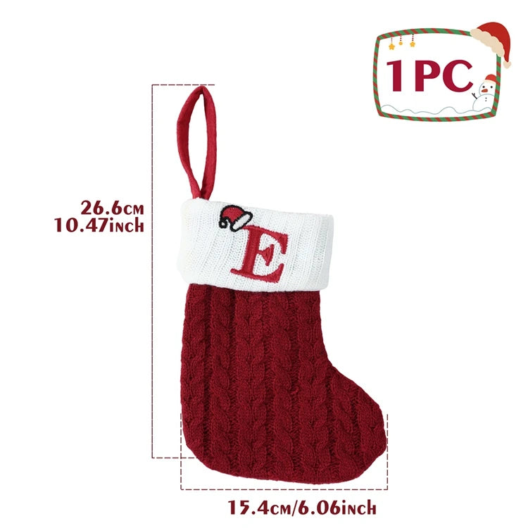 Festive Knitted Alphabet Socks Christmas Ornaments - Image 4