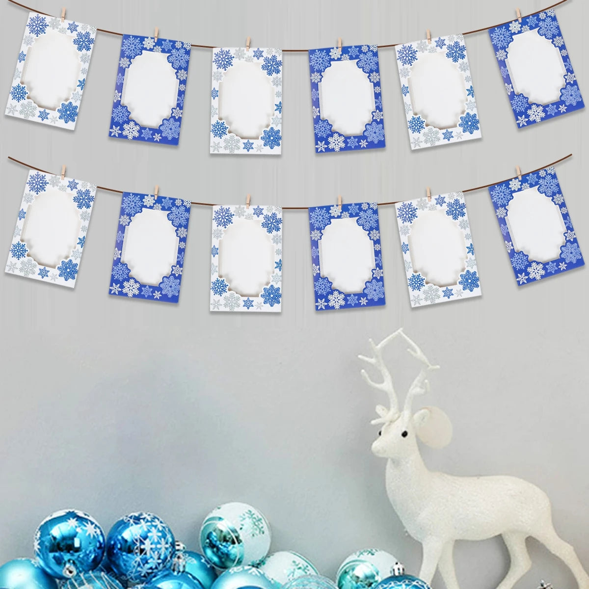 Christmas Photo Frame Banner Garland Decor - Image 6
