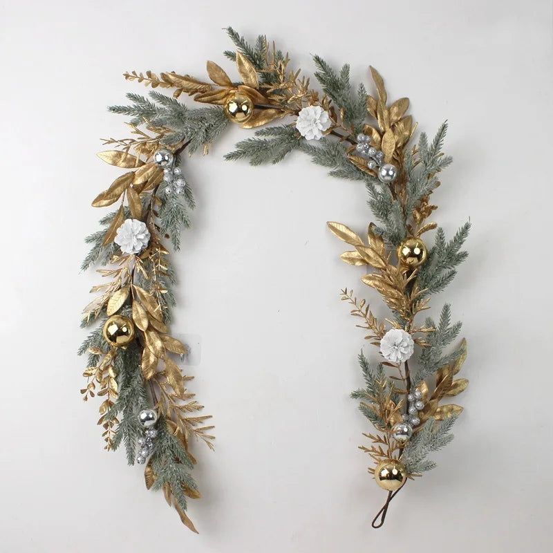 Golden Rattan Christmas Wreath for Festive Decor - Image 7