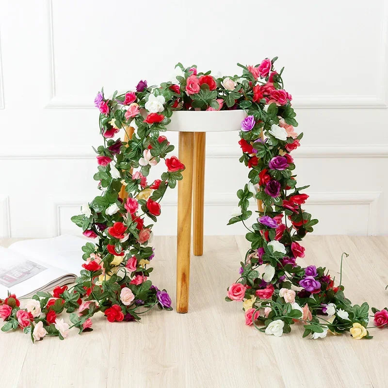 Elegant Silk Rose Garland for Festive Decor - Image 4