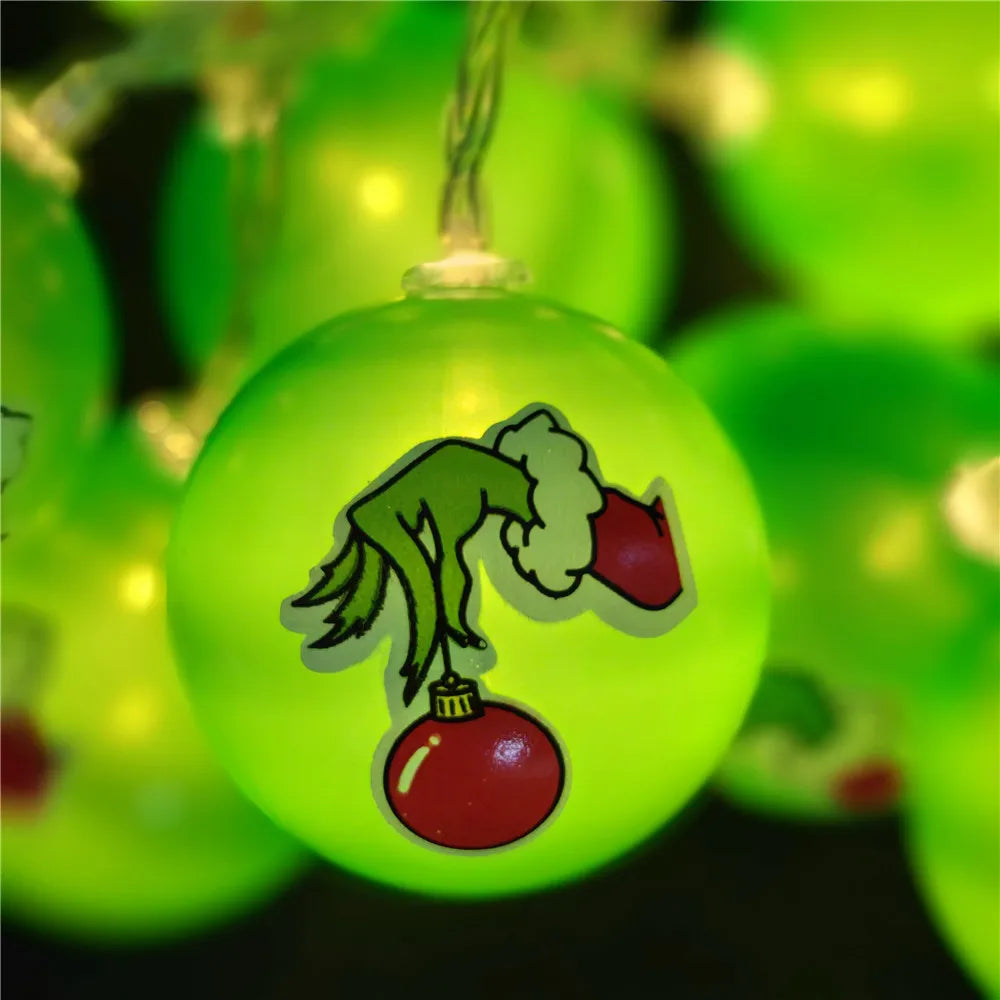 Festive Green Ball String Lights for Holidays - Image 13