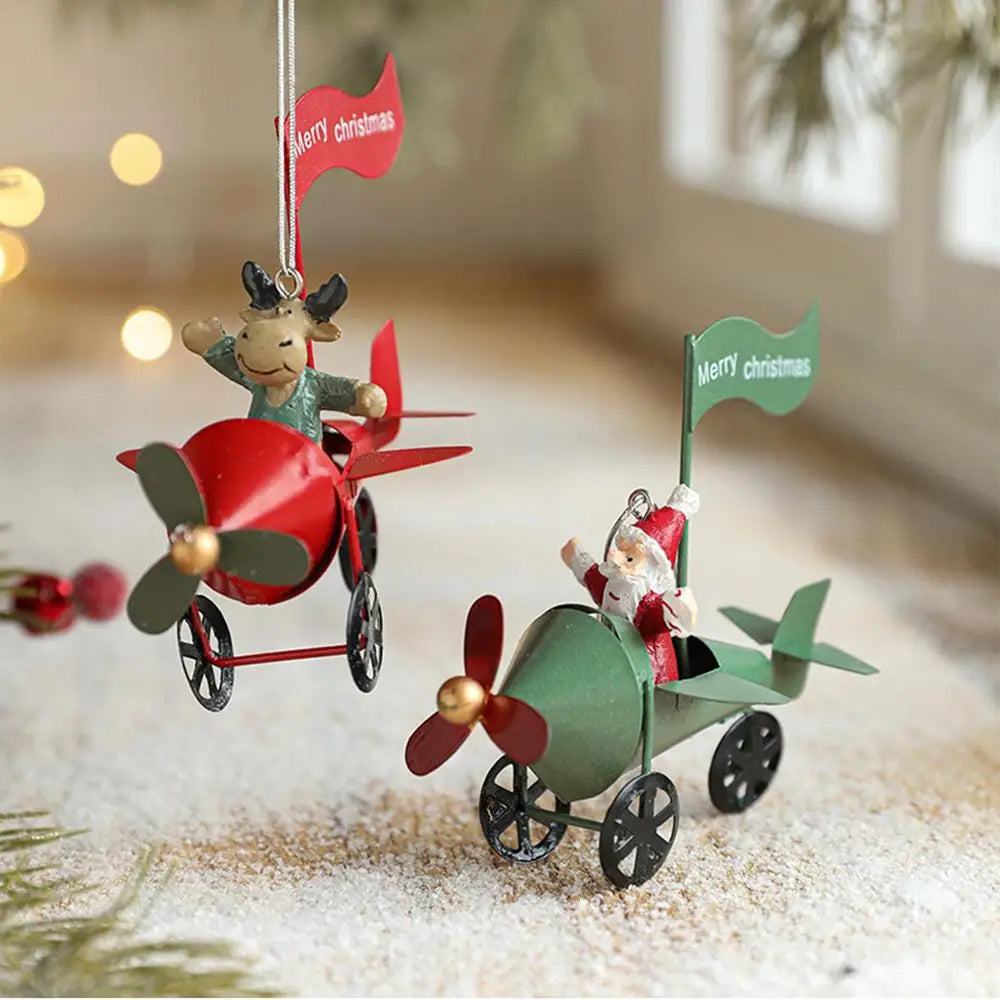 Vintage Santa Airplane Christmas Tree Ornament - Image 10