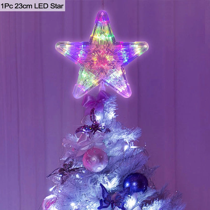 Enchanting LED Christmas Tree Star Topper Ornament - Image 2