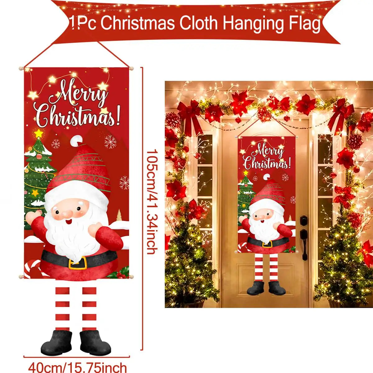 Festive Christmas Hanging Flag Banner Decorations - Image 21