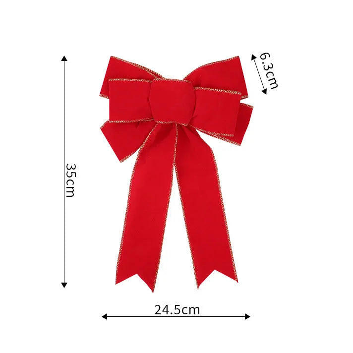 Festive Velvet Bow Tree Topper for Christmas - Image 4