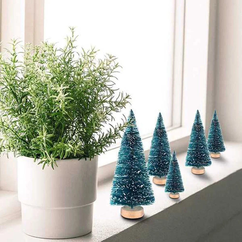 50PCS Mini Snow Frost Pine Trees for Christmas Decor - Image 5