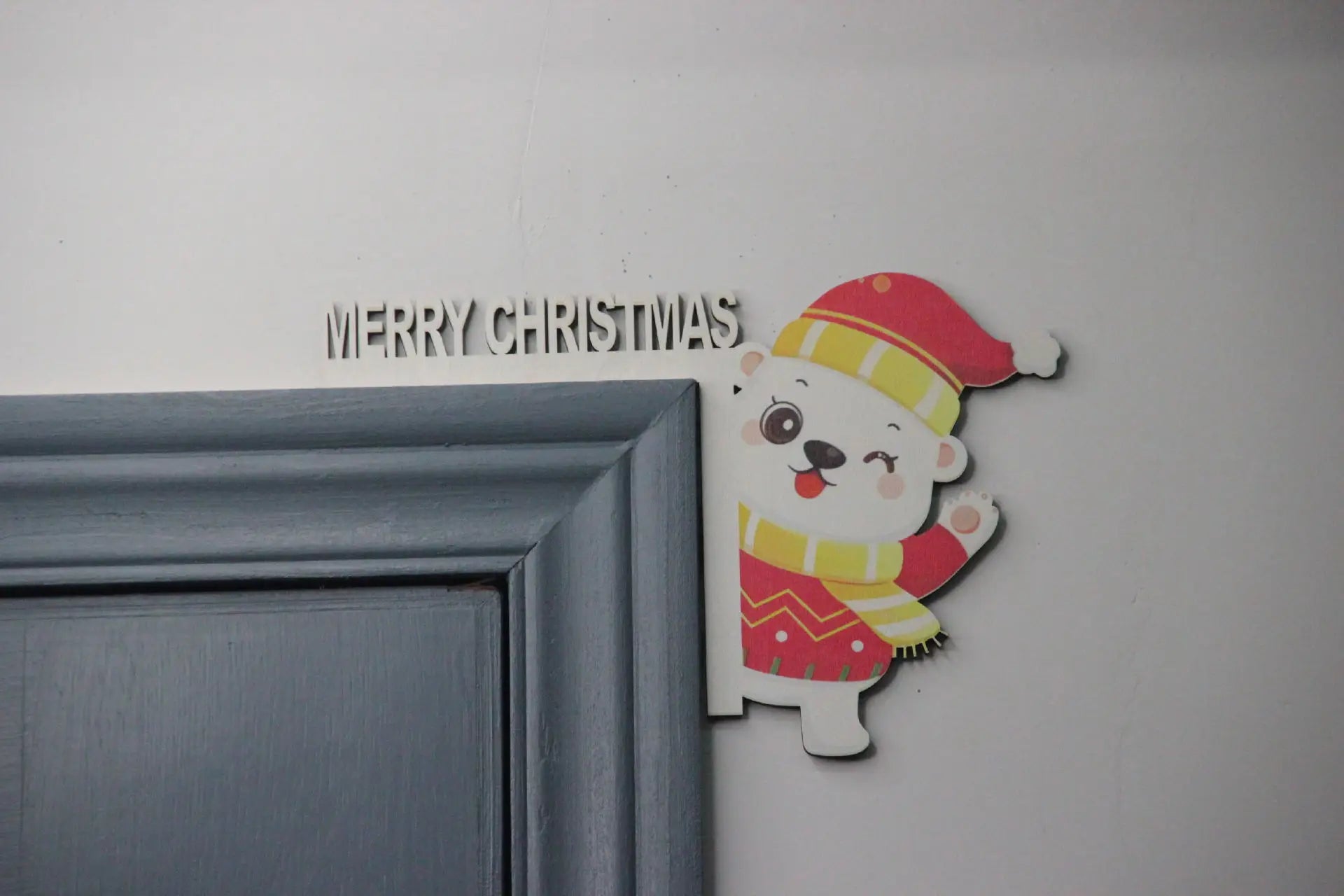 Festive Santa & Elk Wooden Door Frame Décor - Image 16