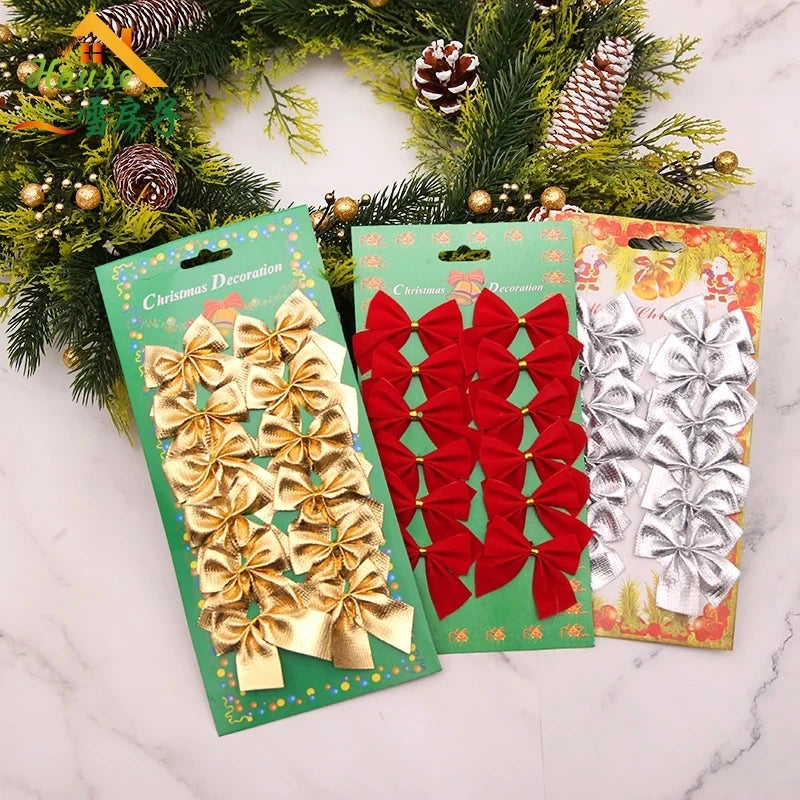 12 Christmas Bow Ornaments for Festive Decor - Image 19