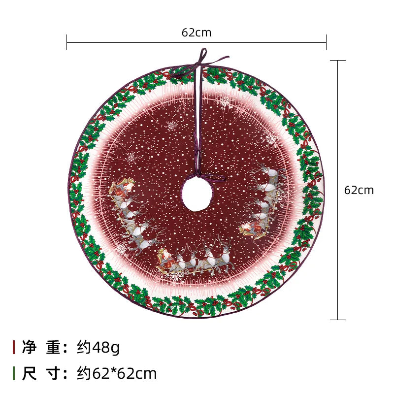 Festive 60cm Red Christmas Tree Skirt - Image 31